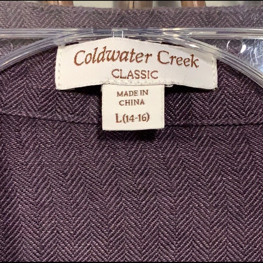 “Purple Open Drape Front Linen Jacket” - Picture 7 of 8